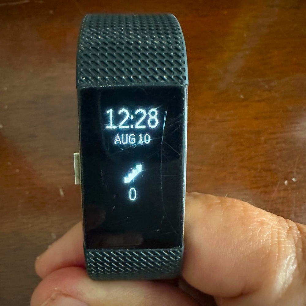 Fitbit Charge 2 Heart Rate & Fitness Wristband, Black, Large. Charger included.